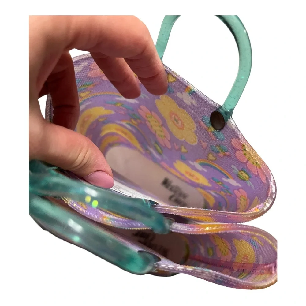 Western chief girls floral rainbow rain boots light up size 12 - Picture 6 of 9